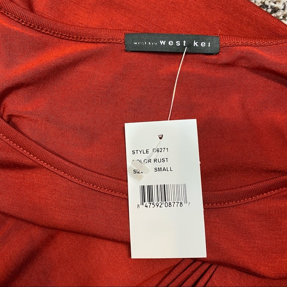 West Kei, Rust Color Midi Dress, Size S - Picture 5 of 6